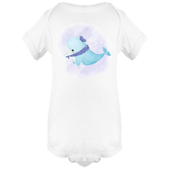 Cute Blue Whale With Accesories Bodysuit Infant -Image by Shutterstock, Newborn