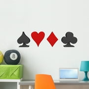 Playing Cards Suits Wall Decal by Wallmonkeys Peel and Stick Graphic (36 in W x 10 in H) WM180339