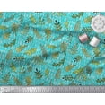 thumbnail image 3 of Soimoi Green Silk Fabric Seal Leaves Print Sewing Fabric Yard 44 Inch Wide, 3 of 3