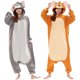 thumbnail image 2 of Pijama de una pieza con dibujos de animales de tiburón, gato y ratón para hombre y mujer, bonito conjunto de franela gruesa de invierno de Anime para pareja, 2 of 5