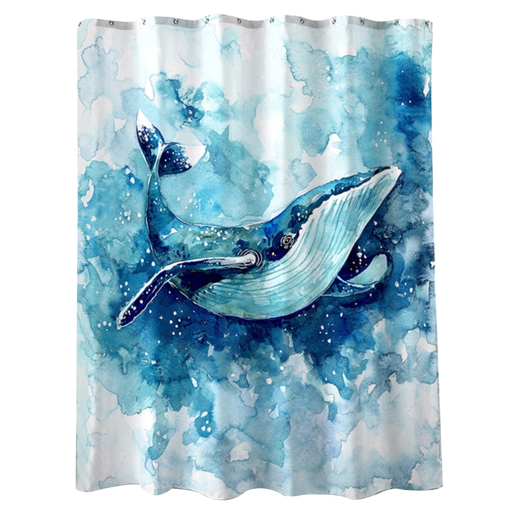 1Pc Polyester Shower Curtain Digital Printed Waterproof Shower Curtain Decor