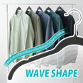 thumbnail image 5 of Premium Velvet Hangers 30 Pack - Space-Saving Closet Organizer for Clothes, Non-Slip Flocked Design, Ideal for Shirts and Coats (Black), 5 of 7
