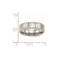 thumbnail image 2 of 6mm Stainless Steel Polished Textured Ring Size 12.5 Ring for Women, 2 of 2