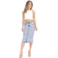 thumbnail image 4 of Fashion2Love Women's Juniors/Plus Size Middle Length Stretch Denim Skirt, 4 of 6