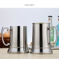thumbnail image 4 of Toystoory Jarra de cerveza de acero inoxidable de doble pared con mango de acero inoxidable de pared Tankard Beer Stein Copa de leche de cóctel Utensilios de cocina Plata 12.9*7.9 cm, 4 of 6
