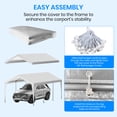 thumbnail image 2 of PXZEE 10x20 FT Portable Garage Replacement Top Canopy Cover, Shelter Tent Party Tent for Car with 46 Ball Bungees Cords Gray (Only Top Cover, Frame is not Included), 2 of 7