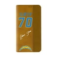 thumbnail image 2 of Keyscaper Rashawn Slater Brown Los Angeles Chargers Folio iPhone Case, 2 of 7