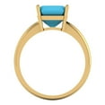thumbnail image 4 of 2.5 ctw Solitaire Anniversary Ring for Women | Asscher Cut Simulated Turquoise | Hyperallergenic Solid 14K Yellow Gold, 4 of 5