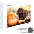 thumbnail image 5 of 1000 PCS Jigsaw Puzzles, 29.5" x 19.7" Artwork Gift for Adults Teens Dogs Dachshunds Puppy and Pumpkins Wooden Puzzle Games, 5 of 6
