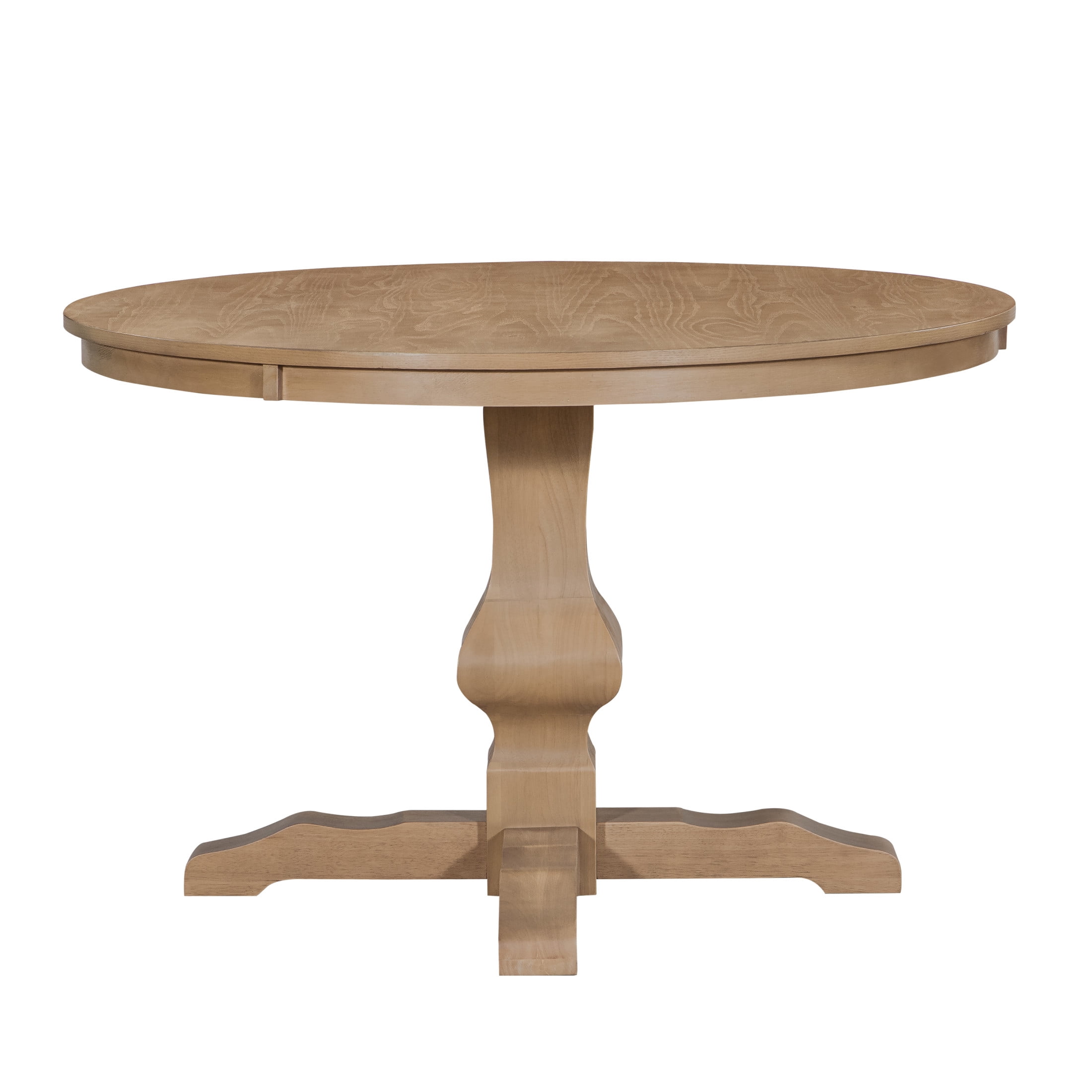 Christopher Knight Home 46" Rustic Round Dining Table with Pedestal Base for 4 People, Light Natural