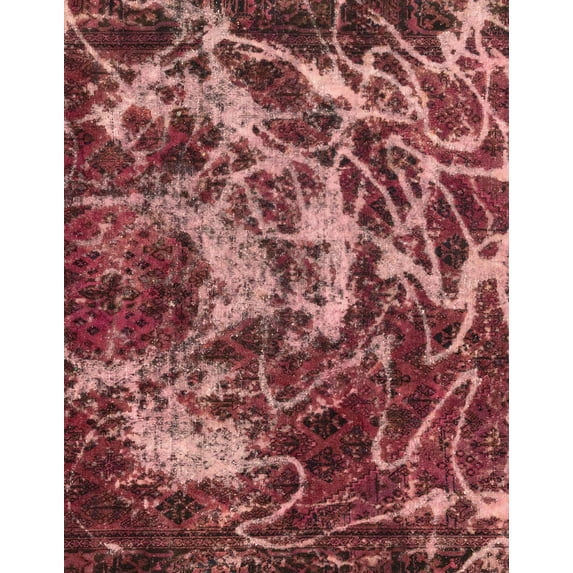 Ahgly Company Machine Washable Indoor Rectangle Abstract IndianRed Area Rugs, 2' x 5'