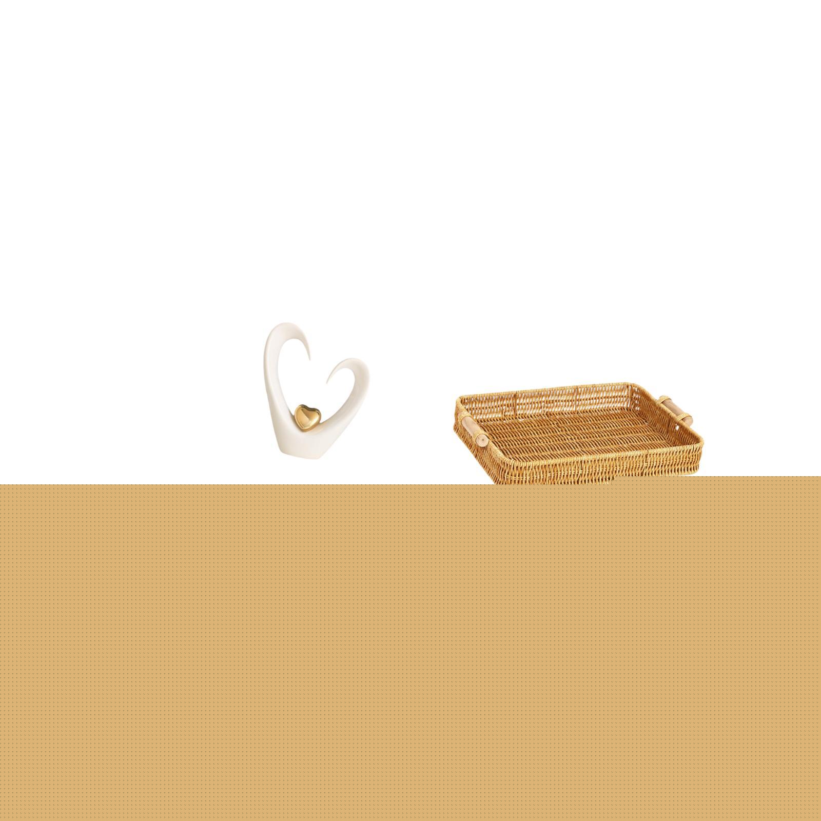 thumbnail image 5 of Figura decorativa de escritorio con forma de corazón, cesta organizadora de cerámica, bandeja para servir, ideal para la oficina, el hogar, la cocina, 5 of 8