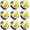Blue, White, Yellow, variant on 9 Pack Official Size 5 Volleyballs, Standard Volleyball Set for Indoor/Outdoor Use, Waterproof & Soft Pool Beach Volleyball with Pump