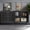 Black, variant on 60" Antique Buffet Cabinet with Floral Carved Doors, TV Stand for 65 Inch TV, Sideboard Cabinet with Adjustable Shelves, Antique White