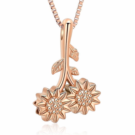 Sunflower Cremation Jewelry for Ashes for Women Men Keepsake Stainless Steel Memorial Pendant Cremation Urn Necklace for Human / Pet Ashes
