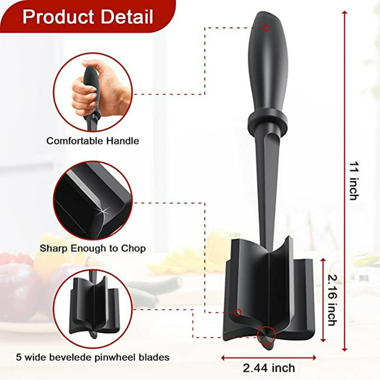 Meat Chopper for Ground Beef, Heat Resistant Meat Masher for Hamburger  Meat, 5 Curved Blades Ground Beef Smasher, Nylon Meat Spatula Chopper, Non