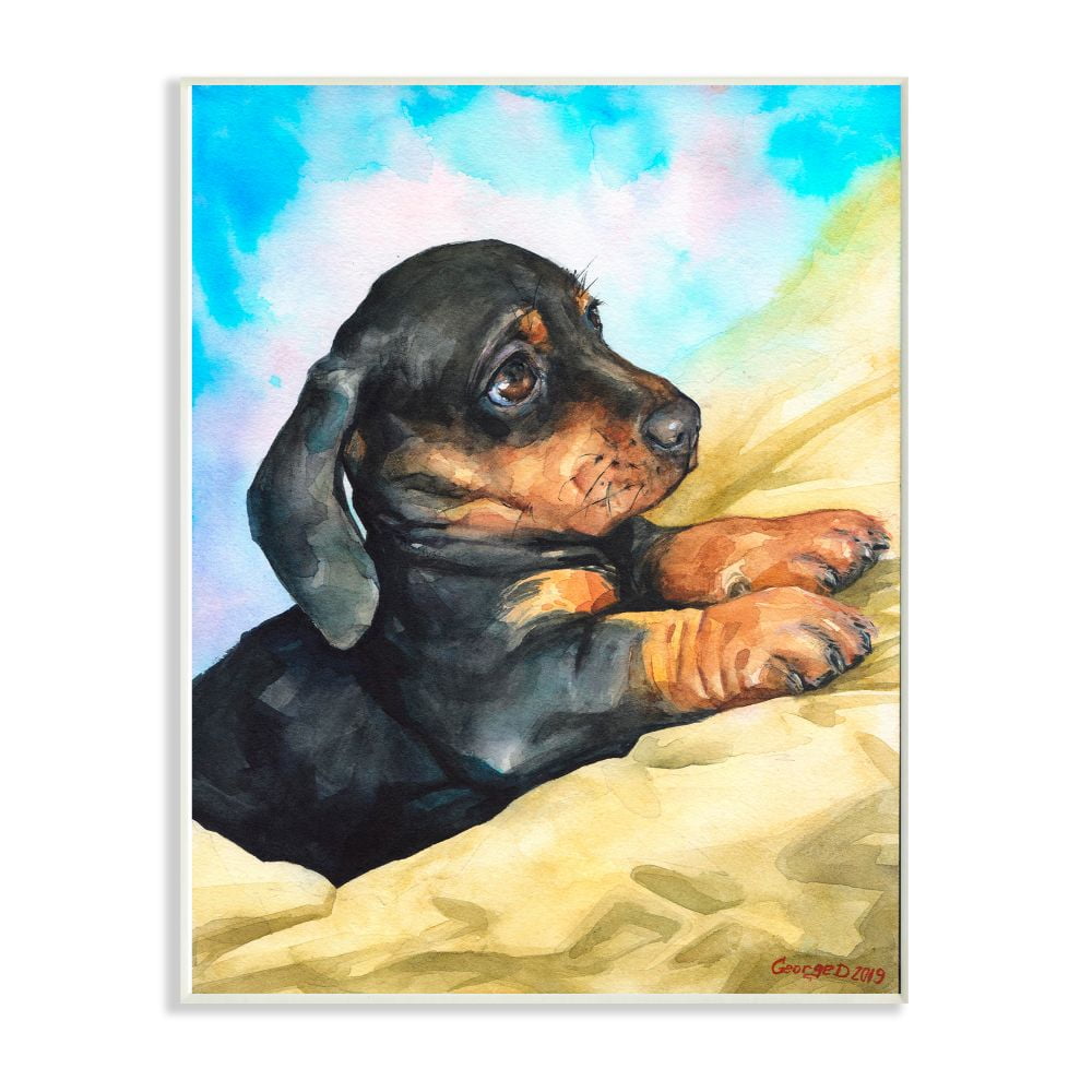 dachshund dog beer 8x10  art PRINT animals impressionism artist prints 