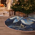 thumbnail image 6 of Daiia Blue Golden Dream Lotus Drawing Merry Christmas Tree Skirt , Xmas Large Lace-up Tree Skirt, Santa Snowflakes Rustic Home Decorations New Year Party Farmhouse Decor-30", 6 of 7