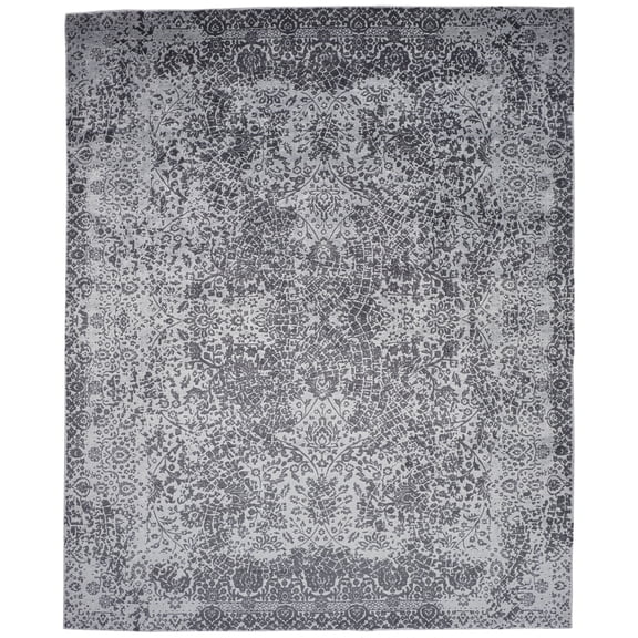 McKinnon Transitional Distressed, Gray/Silver/Blue, 7'-9" x 9'-9" Area Rug