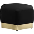 thumbnail image 3 of Meridian Furniture Pouf en Velours Noir Marquis, 3 of 9
