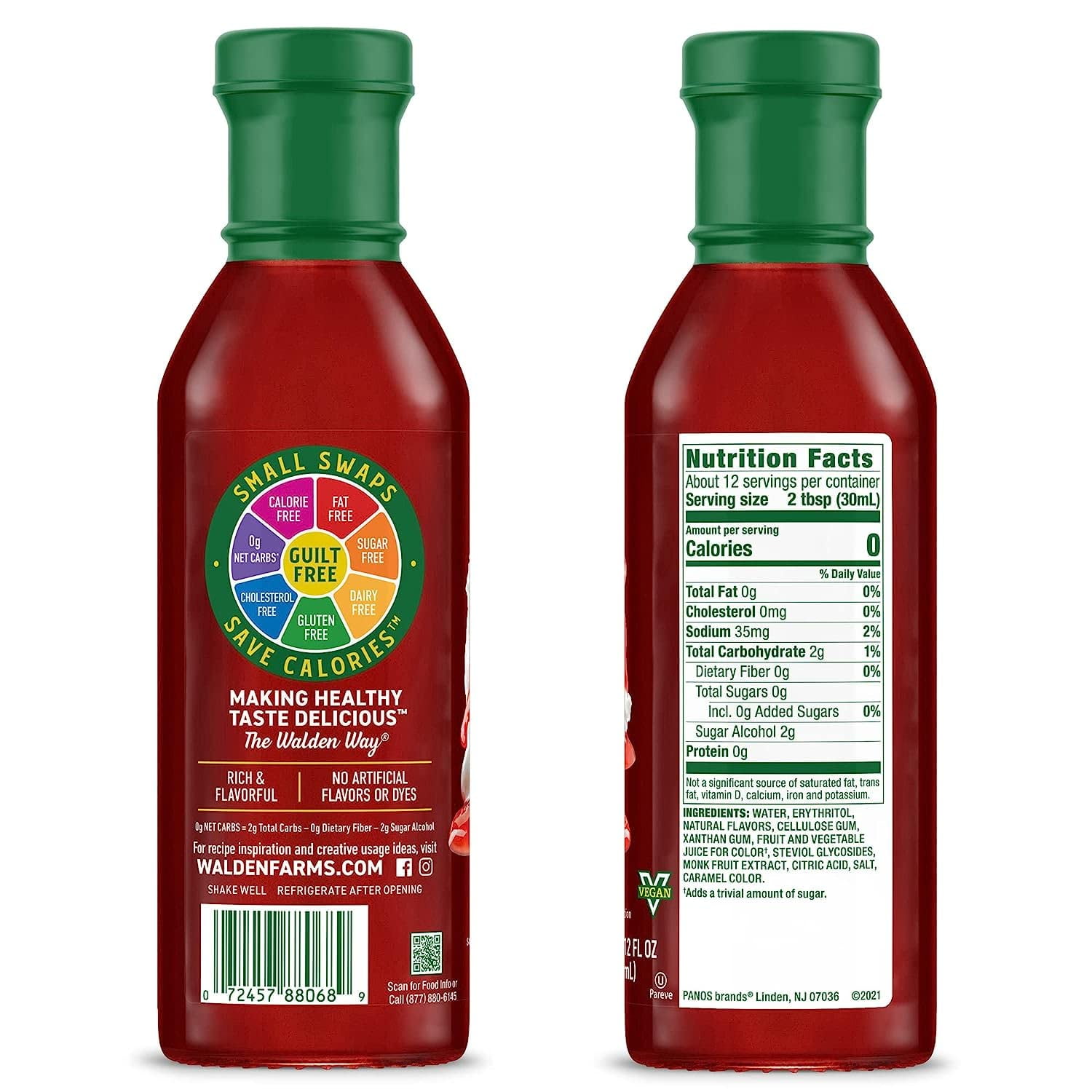 Walden Farms Calorie Free Strawberry Pancake Syrup, 12 Fluid Ounce - 6 per case.