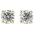 thumbnail image 3 of 18k Yellow Gold Round Moissanite Stud Earrings (1ct TGW, 5mm, J-K)&nbsp;4-Prong Set, Push-Back by Diamond Wish, 3 of 4
