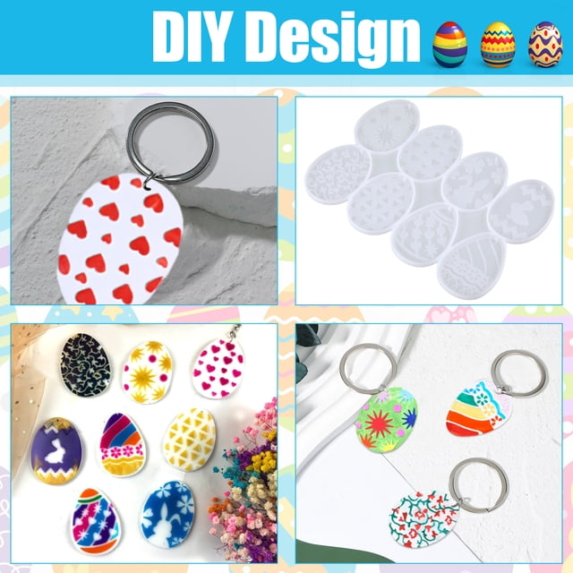 Cateissary Moldes de silicona para manualidades de Pascua, blancos, fáciles de limpiar, regalos hechos a mano, moldes de fundición de animales Kits de decoración para fiestas