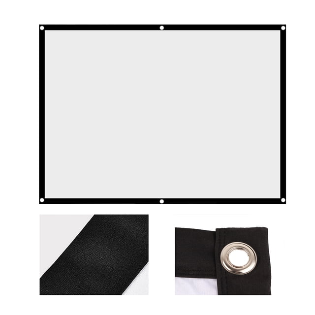 Écran Portable pour Projecteur, Écran de Projecteur 60 à 100 Pouces Pliable Sans Pli Blanc Rideau de Projecteur Projection Écran 4:3