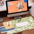 thumbnail image 4 of Green Daisy Flowers Desk Pad Chamomile Flowers Large Gaming Mouse Pad, Extended Big Computer Keyboard Mat, NonSlip Base, Stitched Edge, Ideal for Desk, 31.5x15.7", 4 of 6