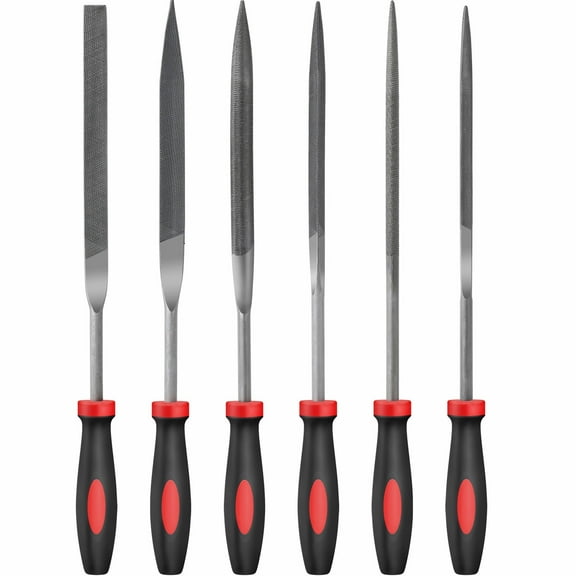Hi-Spec 6pc Metal Small Needle Hand File Tool Set Kit. Fine Micro Steel Files. Flat, Half, Round & Triangle for Crafts, Metal & Wood Work.
