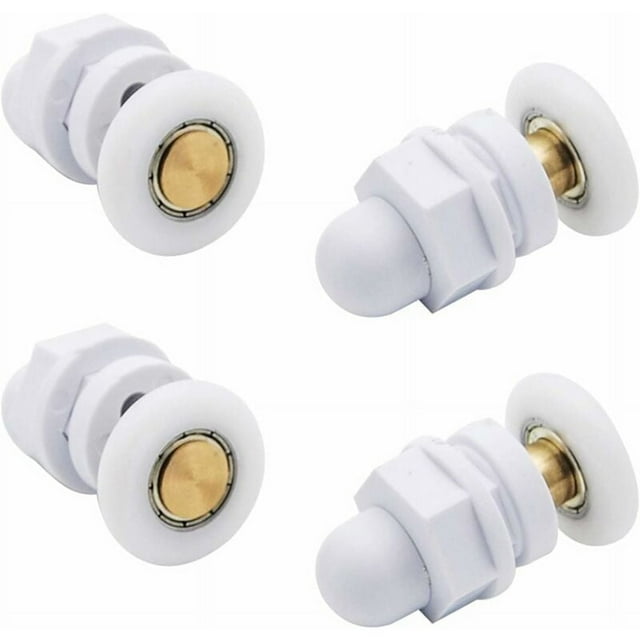 Jinsinto Shower Casters Wheel for Shower Door Sliding Casters Shower Door Rollers Brass Shower Enclosure Caster Door Wheel Door Pulleys Accessory Hardware Tool 4PCS