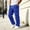Blue, variant on Mens Cargo Sweatpants Loose Straight Leg Drawstring Elastic Waist Multiple Pockets Gym Sweats Lounge Pants