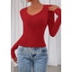 thumbnail image 3 of Remera PRETTYGARDEN Ajustada de Manga Larga Crop Top Rojo Talle S, 3 of 8