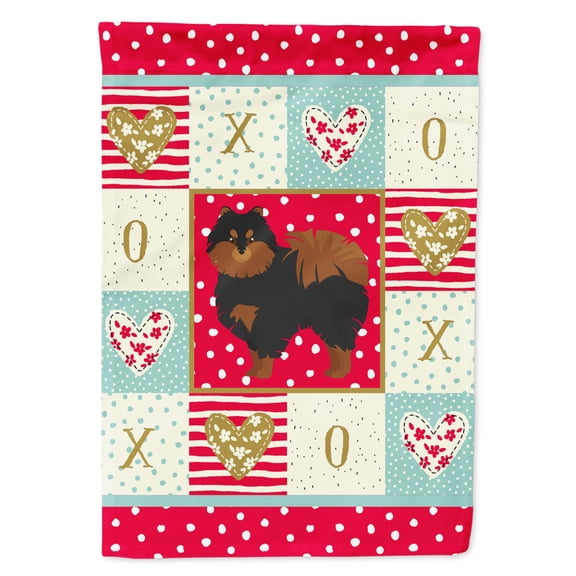 Carolines Treasures CK5878GF Pomeranian 2 Love Flag Garden Size Small multicolor