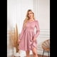 thumbnail image 5 of Vestido de Mujer con Mangas Largas Tipo Farol, Cuello Redondo, Falda Evasé, Moda de Otoño Rosa L, 5 of 7
