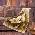 thumbnail image 6 of Candles with Magnolia and Dried Oranges, Warm Rustic Style for Holiday Lovers, Pinecone Ornament Scene, Cozy Flannel Blanket for Living Room and Bedroom, Christmas Gift and Seasonal Home Decor, 6 of 9