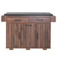 thumbnail image 1 of Homestyle Pro Rolling Kitchen Island with Till-Out Trash Cabinet ,Drop-Leaf Extender Mobile Cart with Spice Rack, 2 Drawers, Towel Bar, Adjustable Shelf for Small Spaces - Walnut Brown, 1 of 21
