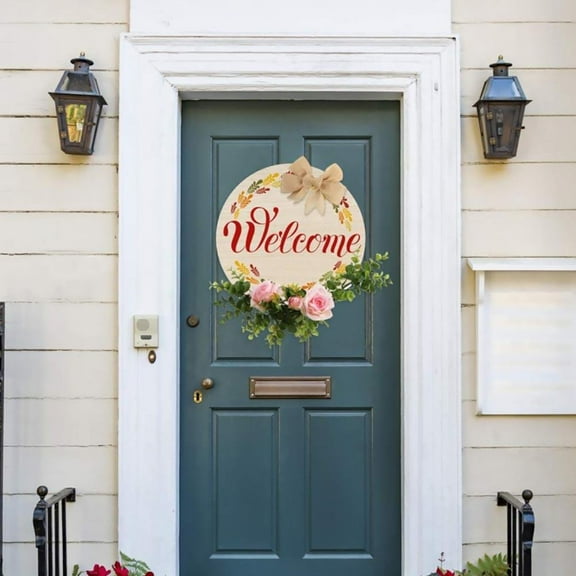WORGEOUS 3 Sets Entryway Wall Decor Diy Wooden Circle Sign Blank Welcome Door Board 11.79x11.79in