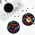 thumbnail image 5 of Disketp Colorful Dragonflies Funny Coasters,6 Pcs Leather Coasters With Holder, Perfect Housewarming Hostess Gifts,Protect Furniture From Water Marks Scratch And Damage, 5 of 9