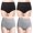 Black & Gray, variant on 4Pcs Women Underpants Plus Size Solid Color Breathable High Elasticity Intimacy Anti-septic Soft High Waist Women Briefs for Daily Wear,Black