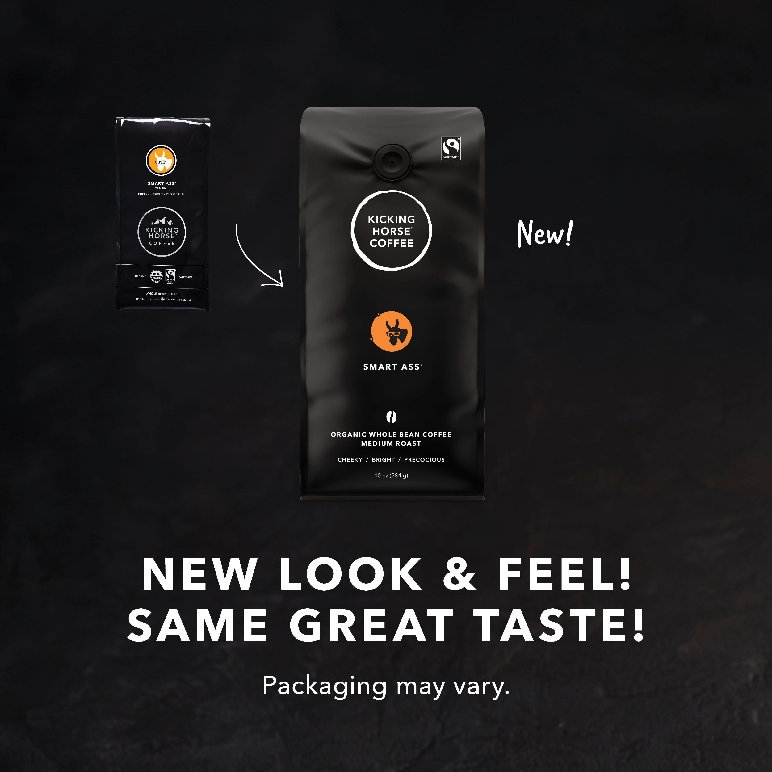 Kicking Horse Coffee Smart Ass Whole Bean Coffee, 10 Oz, Pack of 6