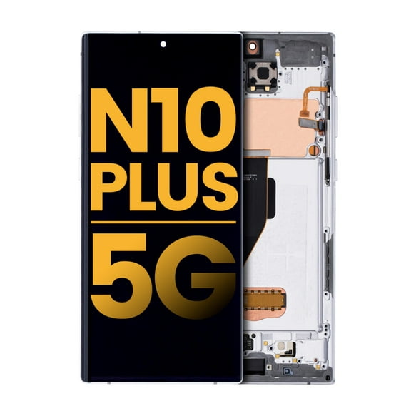 Replacement OLED Display Touch Screen Digitizer Assembly With Frame For Samsung Galaxy Note 10  Plus - Aura White