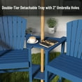 thumbnail image 6 of Tall Adirondack Chair Set of 2, HDPE Balcony Chair with Double Connecting Tray, Outdoor Weather Resistant Adirondack Chair, Navy Blue, 6 of 10