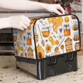 thumbnail image 6 of KLL Honey Bee Set Print 2 Slice Toaster Dust Covers Kitchen Small Appliance Cover with 2 Pockets,Can hold Jam Spreader Knife & Toaster Tongs (11.4 x 7.9 x 7.5), 6 of 6