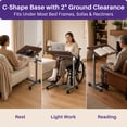 thumbnail image 4 of KEKOY Overbed Table with Wheels, 90° Tilting Tabletop and Adjustable Height, Rolling Hospital Bedside Table for Reading, Laptop Work and Post-Surgery Recovery, 4 of 9