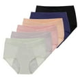 thumbnail image 2 of 6 Pack Women's Menstrual Period Briefs Girl Ultra Soft Postpartum Cotton Panties Underwear, 2 of 12