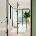 thumbnail image 2 of Pefilos 95"-108" Adjustable Height Cactus Cat Tree for Indoor Cats, Modern Floor to Ceiling Cat Tower, 5 Level Cat Climbing Tree, Green, 2 of 12