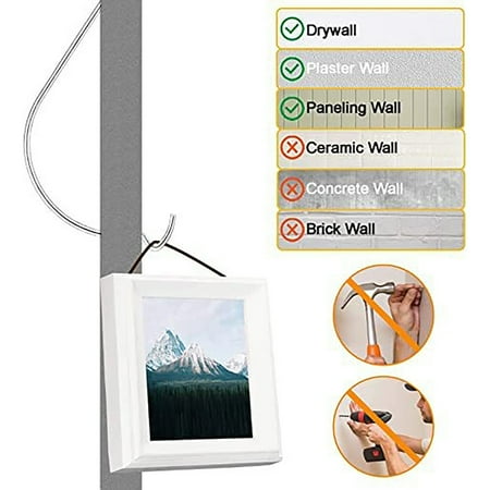 

Feiboyy Picture Frame Hooks Wood Drywall Wall Stainless Steel Pointed Hook Household Hooks 30PCS