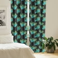 thumbnail image 2 of Ambesonne Tropical Curtains, Exotic Leaves and Plumeria, Pair of 28"x84", Charcoal Grey Multicolor, 2 of 5