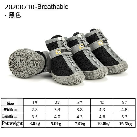 

QWZNDZGR 4pcs/set Waterproof Pet Dog Shoes Antiskid Puppy Rain Shoes Chihuahua Walking Boots Breathable Cat Socks Pet Paw Accessories